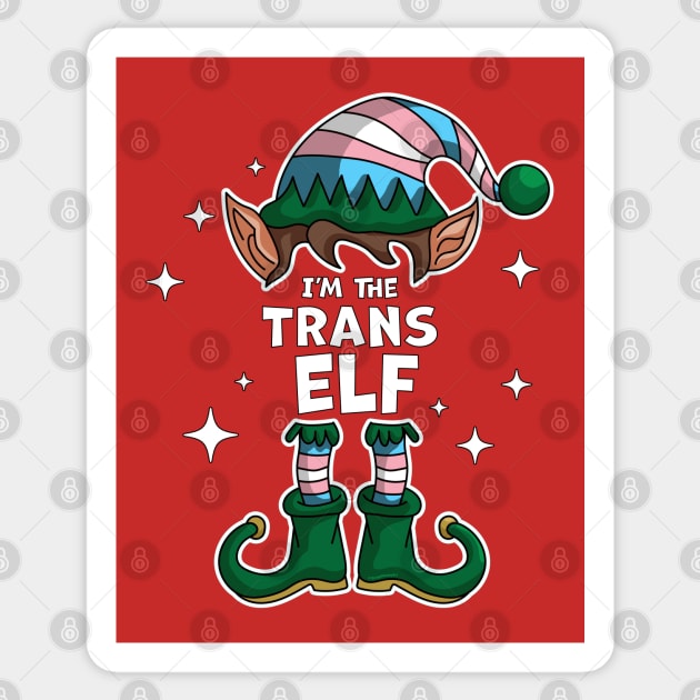 I'm The Trans Elf LGBTQ Transgender Elf Matching Christmas Sticker by OrangeMonkeyArt